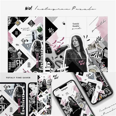 With this puzzle template, you can easily prepare 18 days worth of instagram content that will match. No Instagram Puzzle Template | Free download