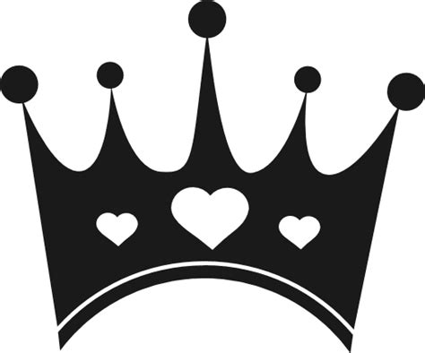 Queen Crown With Hearts Decorative Free Svg File Svg Heart
