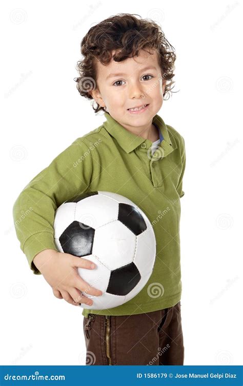Adorable Boy With A Ball Stock Image Image Of Innocence 1586179
