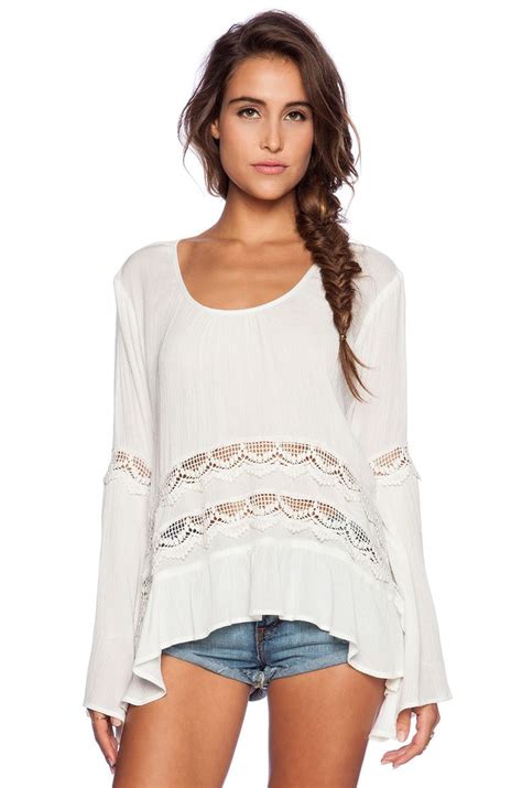 Band Of Gypsies Bohemian Blouse In White From