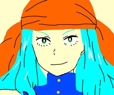Anime Girl With Orange Bandana Drawception