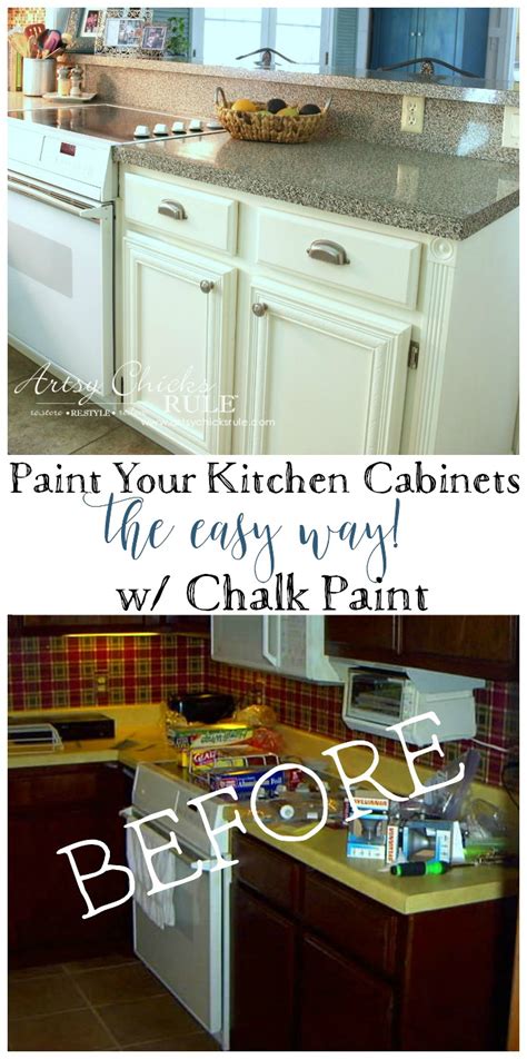 You can roll the paint on but i felt like browse pinterest for kitchens that inspire you. Kitchen Cabinet Makeover (Annie Sloan Chalk Paint) - Artsy ...