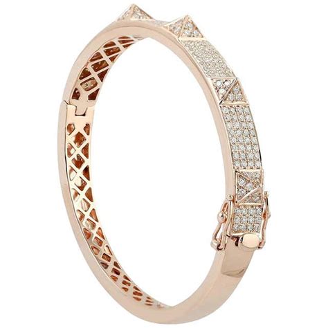 Chanel Camellia Diamond Gold Bangle Bracelet At 1stdibs Chanel