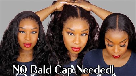 no glue no bald cap no plucking lace frontal wig install clean bleached hairline and deep part
