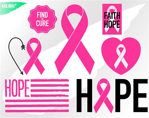 Hope Svg Cancer Ribbon Svg Hope Clipart Pink Ribbon Svg Etsy