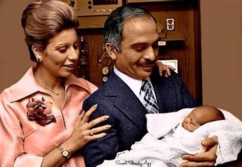 King Hussein And Queen Alia Admiring Their Newborn Daughter Princess