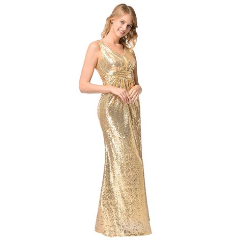 Hot Style In Europe And The Us Womens Sexy Dresses High Grade Gold