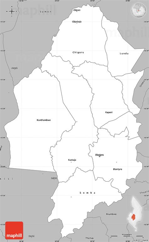 Gray Simple Map Of Blantyre
