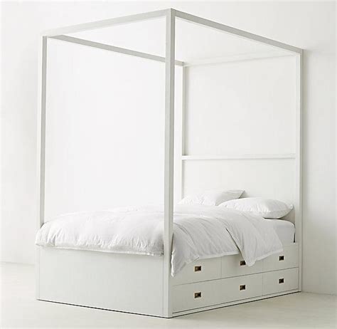 A canopy bed frame can enable you to hang a tent or curtain, which makes the room look more beautiful. Ellipse Metal Canopy Bed - west elm