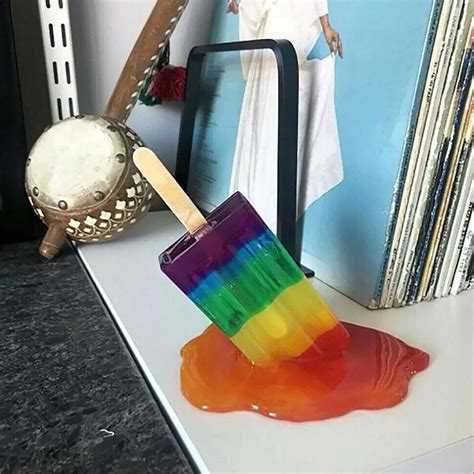 Melting Popsicle Sculpture Decoration Clear Miniature Resin Craft