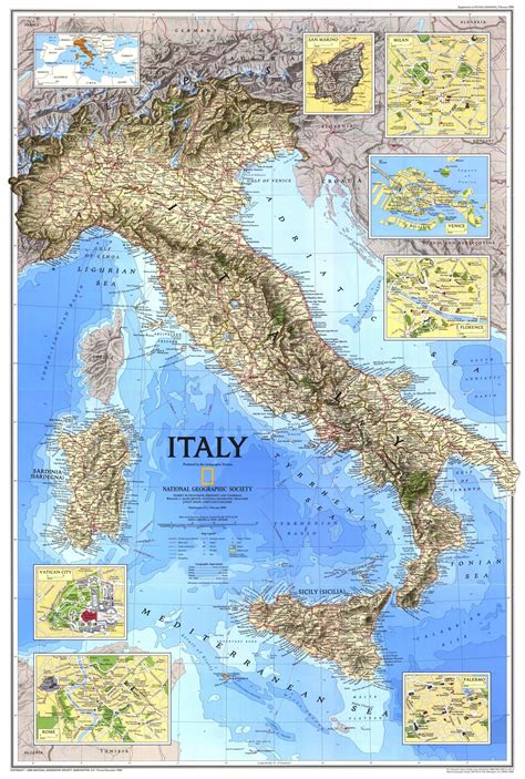 Italy 1995 Wall Map By National Geographic Shop Mapworld