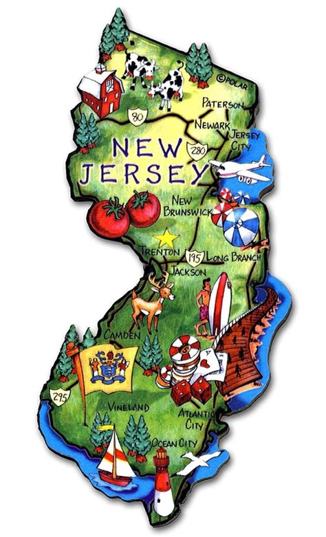 New Jersey State Outline Artwood Jumbo Fridge Magnet