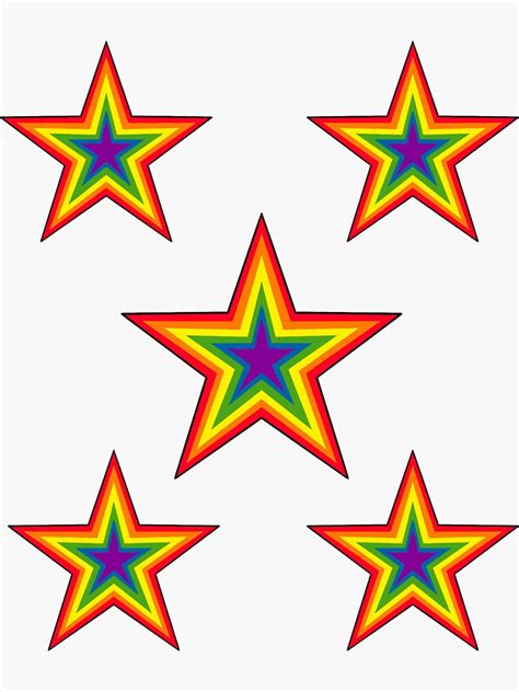 Rainbow Stars Sticker Bundle Sticker For Sale By Peculiarzombie