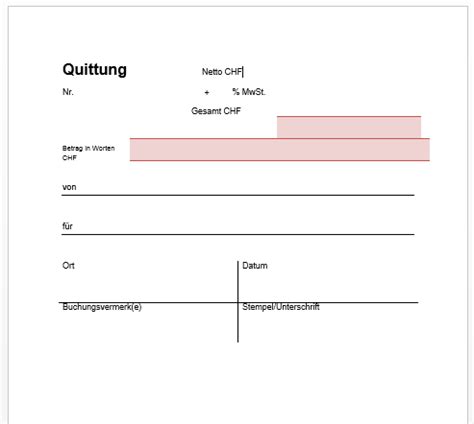 Selbstrechnende vorlage sofort zum download. Vordruck Quittung Zum Ausdrucken
