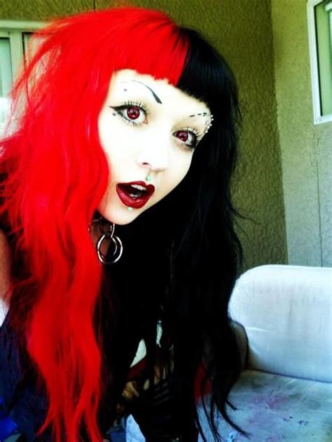 Mix & match this shirt with other items to create an avatar that is unique to tags: I sometimes miss having half black, half red hair. | Split ...
