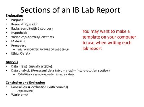Ib Biology Lab Report Guidelines Ppt Download Pertaining To Ib Lab