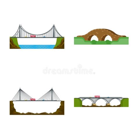 Vector Design Of Bridgework And Bridge Symbol Set Of Bridgework And