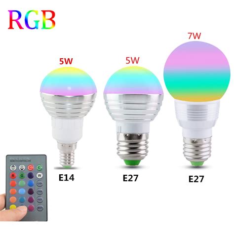 E27 E14 Led 16 Color Changing Rgb Magic Light Bulb Lamp 85 265v 110v