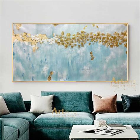 Duck Egg Blue Painting Large Abstract Painting Modern Painting Etsy