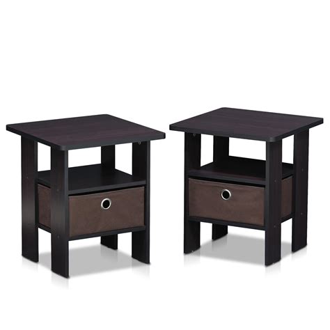 Crown mark b1120 sheffield queen panel bed in gray fabric from king bedroom set for sale , image source: Furinno 2-11157DWN Dark Walnut Petite End Table Bedroom ...