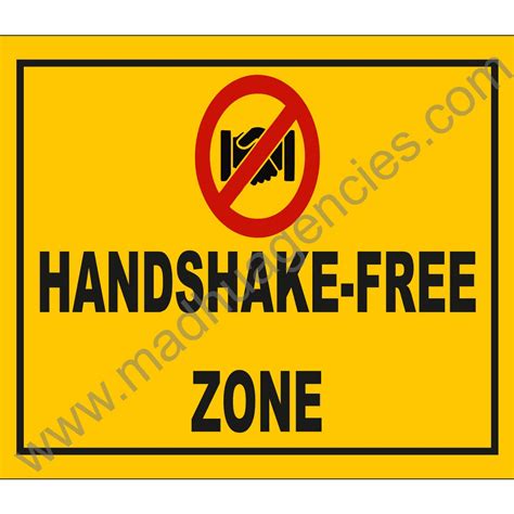 Covid Signboard 3mm Form Sheet Handshake Free Zone Signboard A4 Size