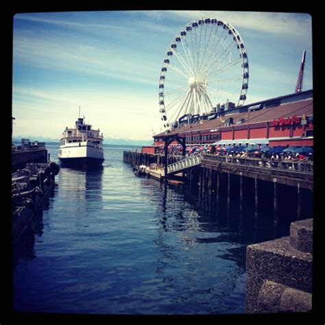 Seattle Waterfront With New Ferris Wheel Seattle Waterfront