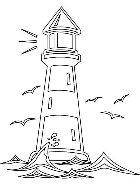Lighthouse And Seagulls Coloring Pages - Download & Print Online