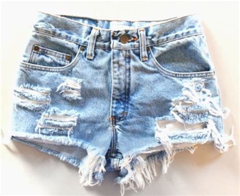 Shorts Ripped Shorts Denim Blue Summer Indie Hipster Pants Worn