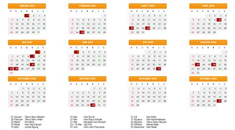 Kalender Lengkap Libur Nasional Dan Cuti Bersama Kamis
