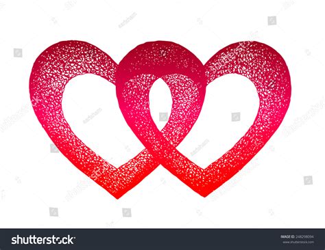 Two Hearts Joined Together Vector Hand Drawn Illustration 248298094