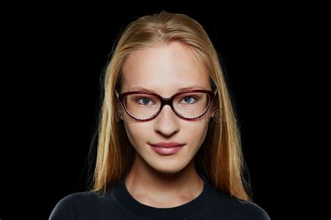 Young Blonde Woman With Glasses Stock Image Image Of Serious Beauty