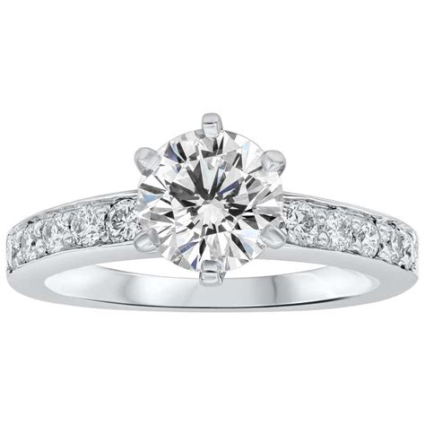 4 Carat Round Diamond Platinum Engagement Ring At 1stdibs