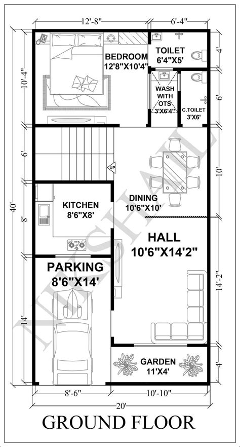 20x40 House Plan Car Parking With 3d Elevation By Nikshail 201