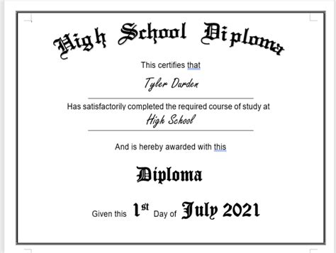 High School Diploma Edit Templates At