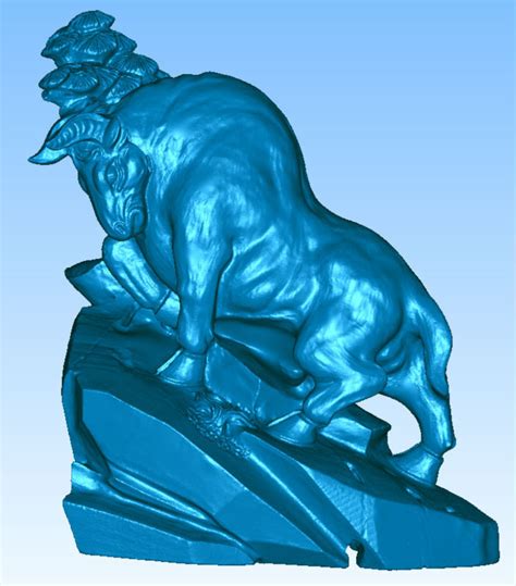 3d Model Stlgrayscalecarved Figure Relief For Cnc Machine In Stl File Format The Bull 001 In