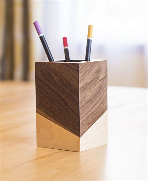 Pencil Holder Wood Desk Accessories Wood Pencil Holder Pencil