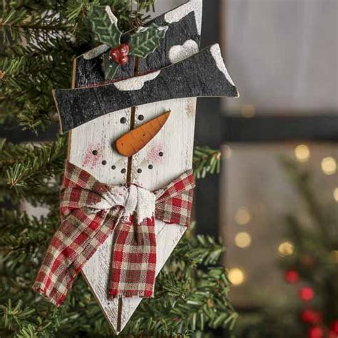 Wood Plank Snowman Ornament Christmas Ornaments Christmas And