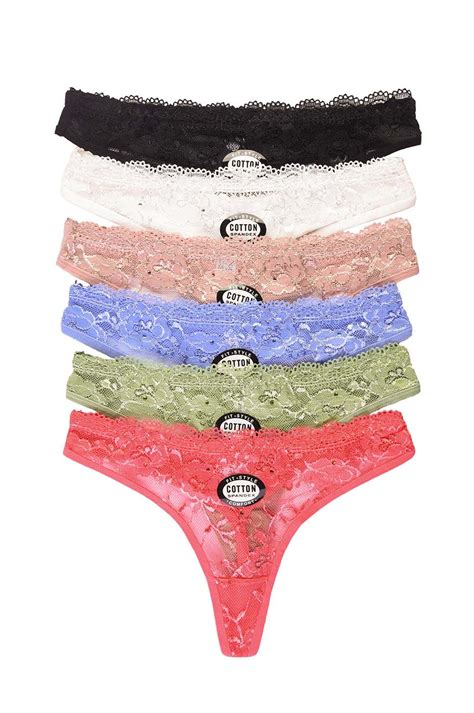 Pack Of Womens No Show Cotton Thong Panties Underwear Low Rise W