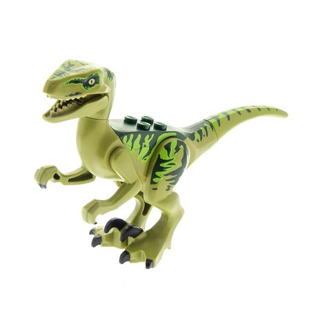 1 X Lego System Tier Dino Raptor Charlie Olive Grün Jurassic World Dino