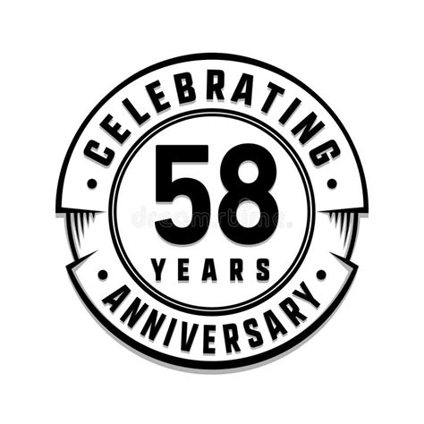 58 Years Anniversary Logo Template 58th Vector And Illustration Stock