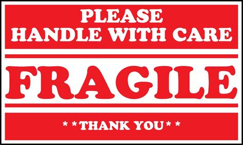 Fragile Handle With Care Stickers 3x2 Inch 2500 Labels