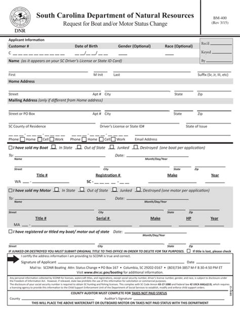 Form Bm 400 Fill Out Sign Online And Download Fillable Pdf South