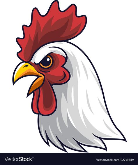 Chicken Rooster Head Mascot Royalty Free Vector Image