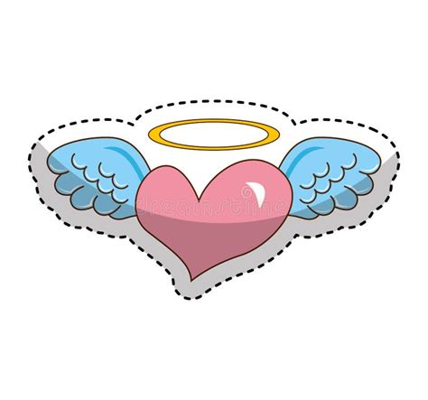 Heart With Angel Wings Isolated Icon Stock Vector Illustration Of