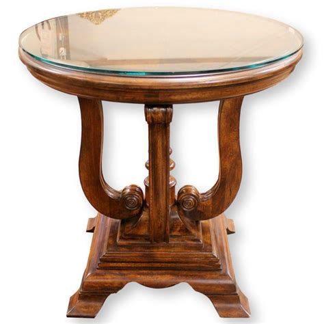 Round Pedestal Accent Table Upscale Consignment