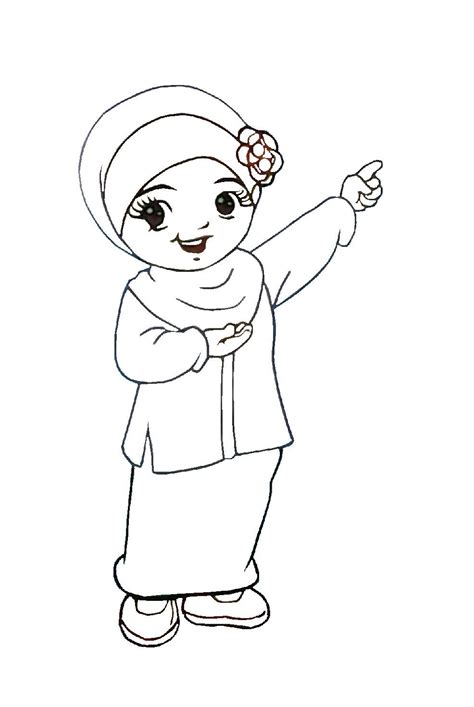 Gambar Mewarna Kartun Anak Muslim Medsos Kini