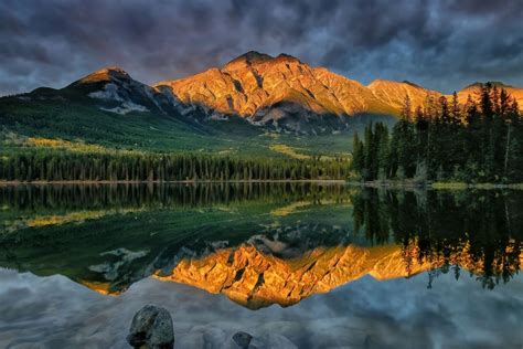 Photography Nature Landscape Lake Mountains Forest Reflection