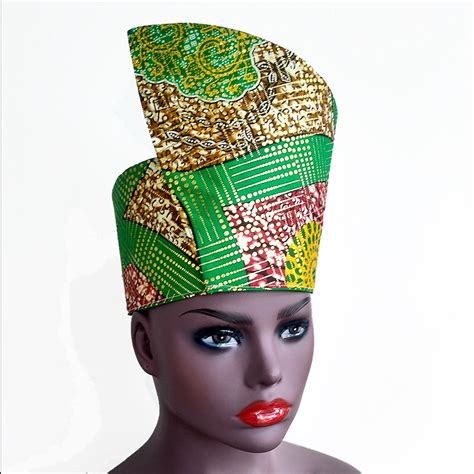 African Tribal Hat Headdress Crown Kufi Metallic Abstract Etsy