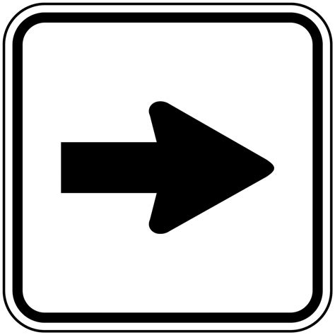 Directional Arrow Black On White Sign Pke 13504 Directional