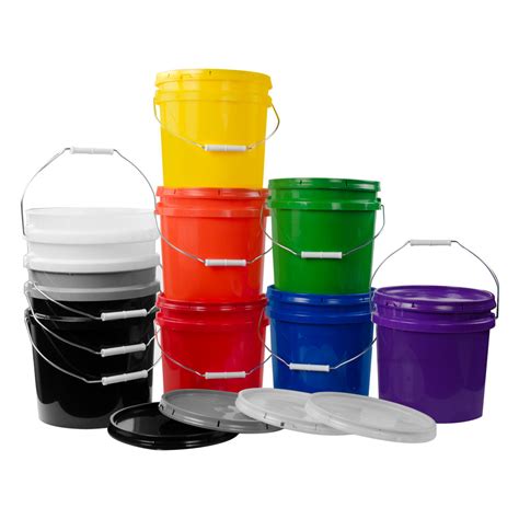 2 Gallon Hdpe Colored Buckets And Lids Us Plastic Corp
